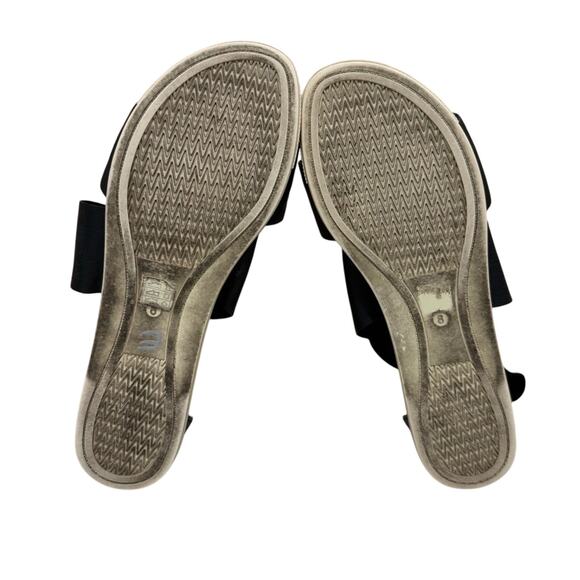 Eileen Fisher Sport Tumbled Black Leather Sneaker Sandal Zip Wedge Womens Size 8 - Picture 7 of 7